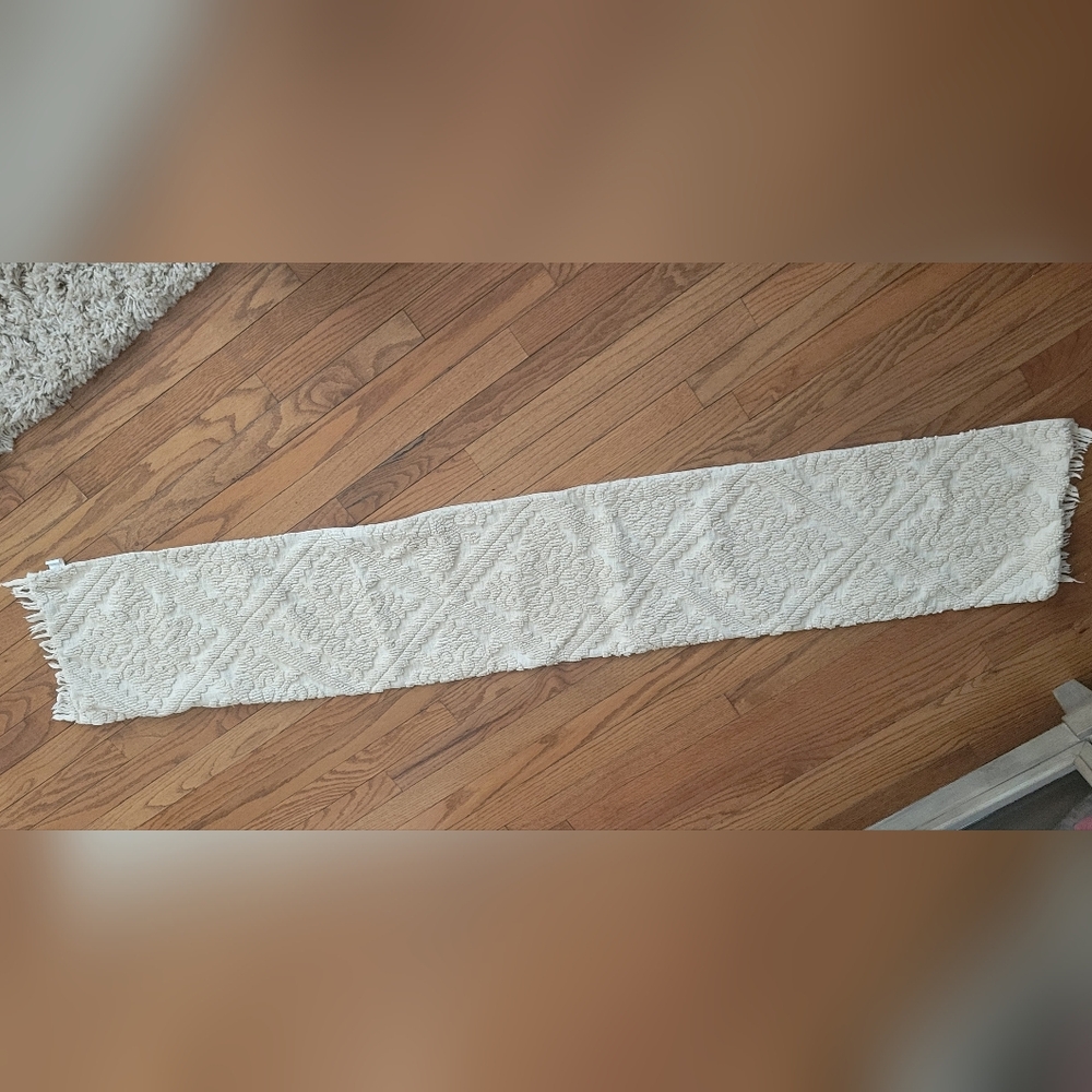Pier 1 Cream Textured Table Runner